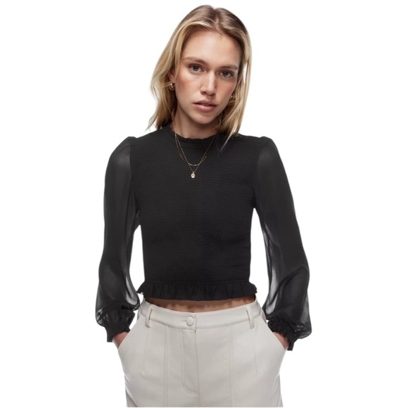 Aritzia Wilfred Tempest Long Sleeve Black Blouse Size Small - Picture 1 of 9